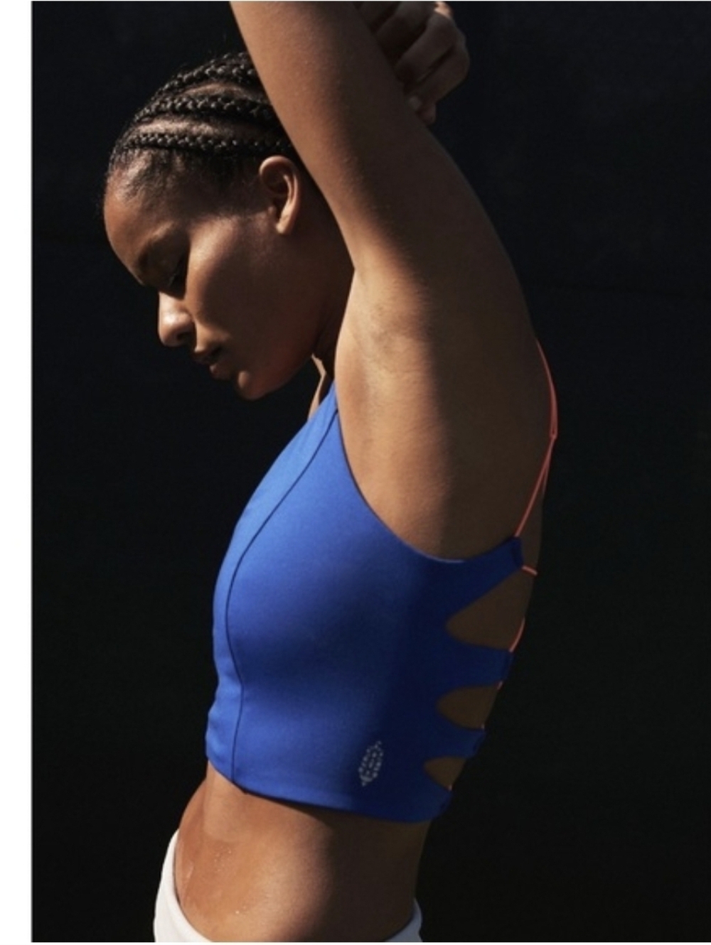 FP Movement She's Got Rhythm Crop Tank Free People Strappy Top Blue Size L - Picture 3 of 7